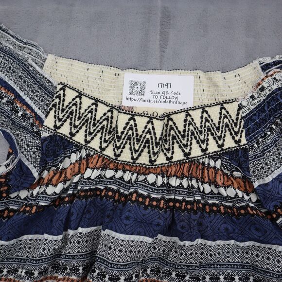 C.O.C Shirt Womens 3XL Multicolor Off The Shoulder Curvy Fit Rayon Eyelet - Picture 11 of 16